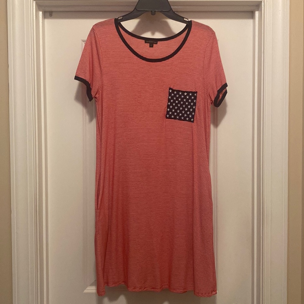 Junior above the knee knit festive dress with pockets